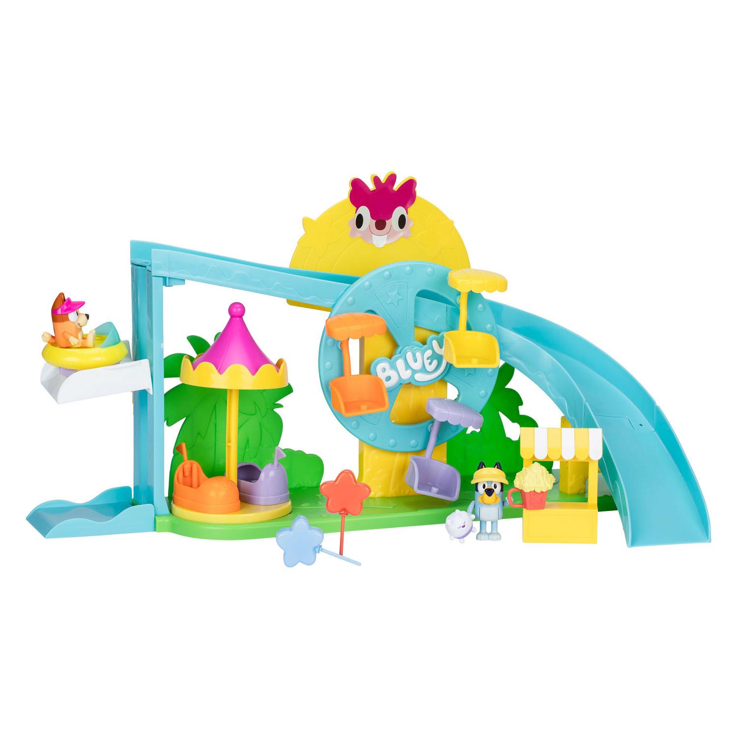 Bluey Amusement Park Playset, Speelset met exlusieve Bluey en Bingo