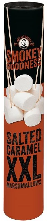 Smokey Goodness Marshmallows Caramel XXL 235g met 5 BBQ Stokken