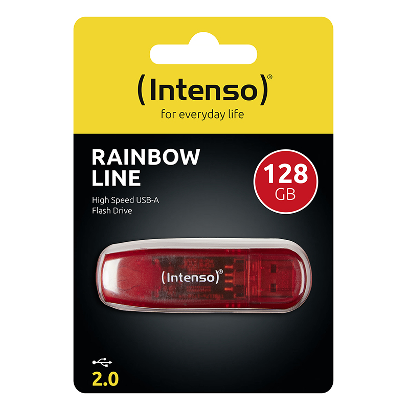 Intenso Rainbow USB Flash Drive 2.0 Stick Rood 128 GB