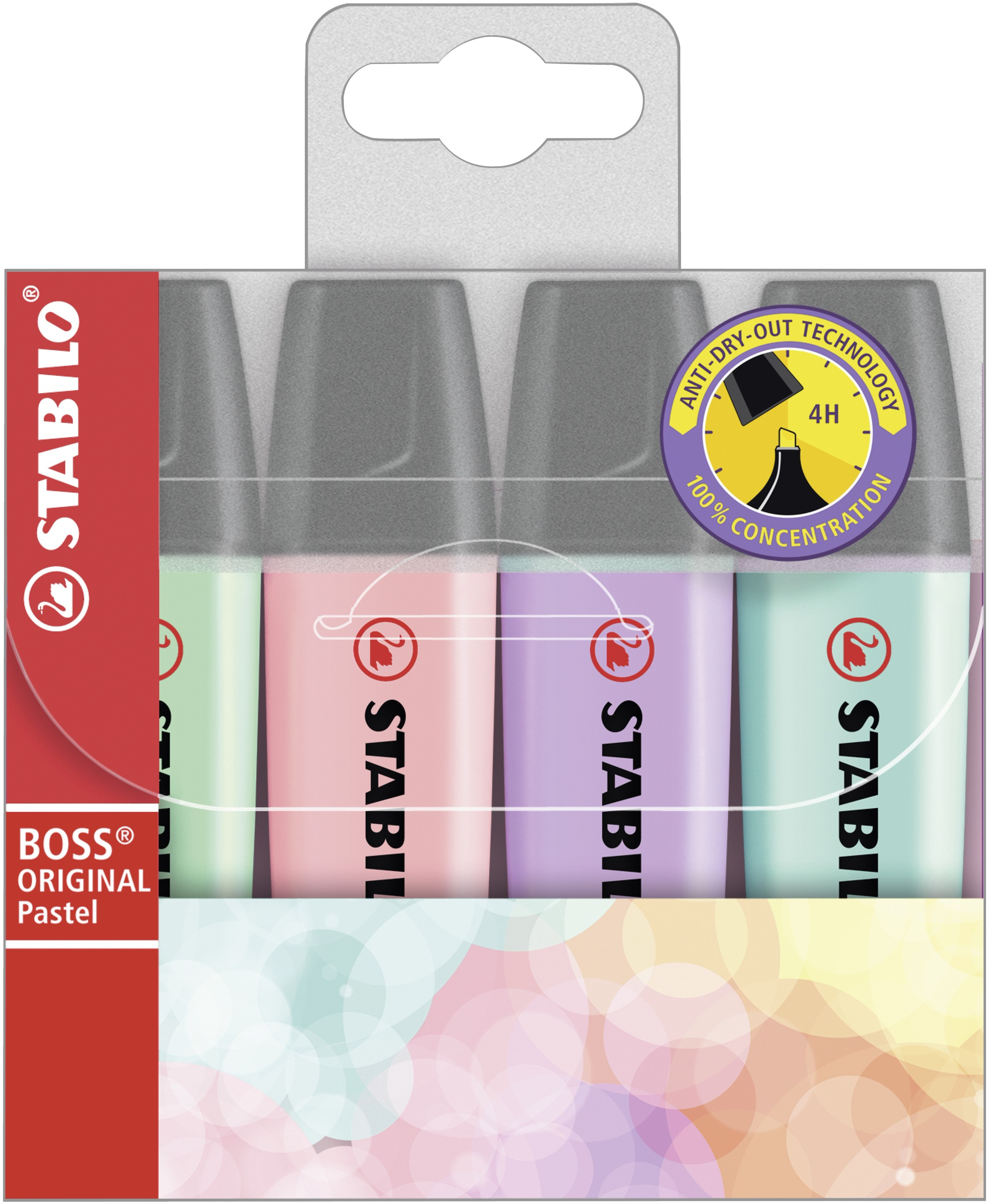 STABILO Markeerstift Boss Original 4 stuks - Pastel