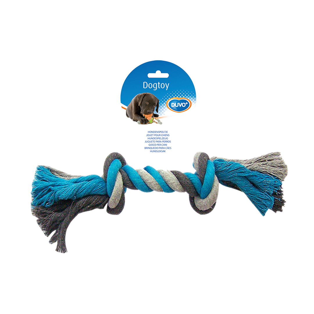 Duvoplus Katoen Knoop extra large 37 cm - 300 g - Blauw/Grijs/Ecru