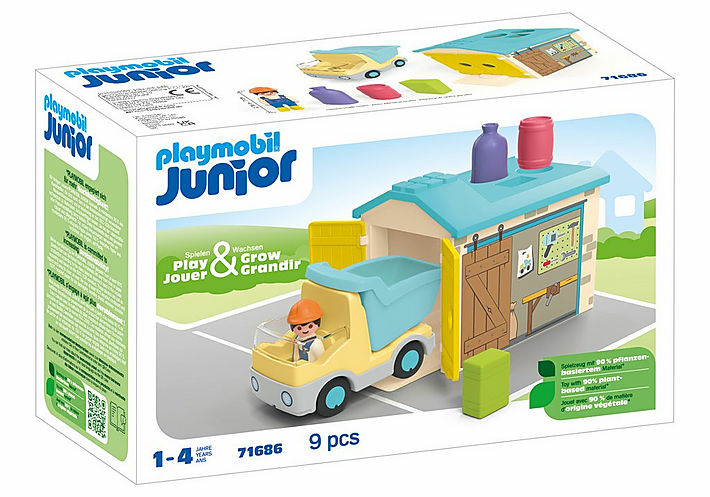 Playmobil Junior 71686 Werkman met sorteer-garage