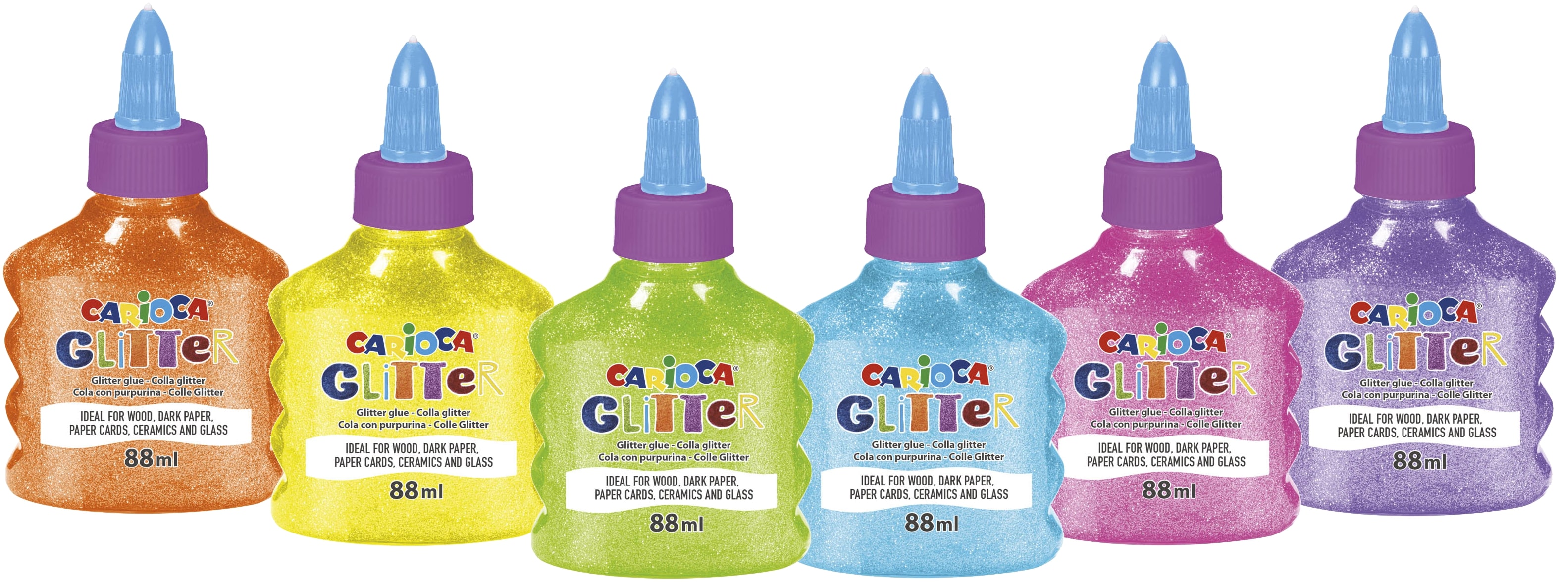Carioca Glitter Lijm 88 ml Neon - assorti - Prijs per Stuk