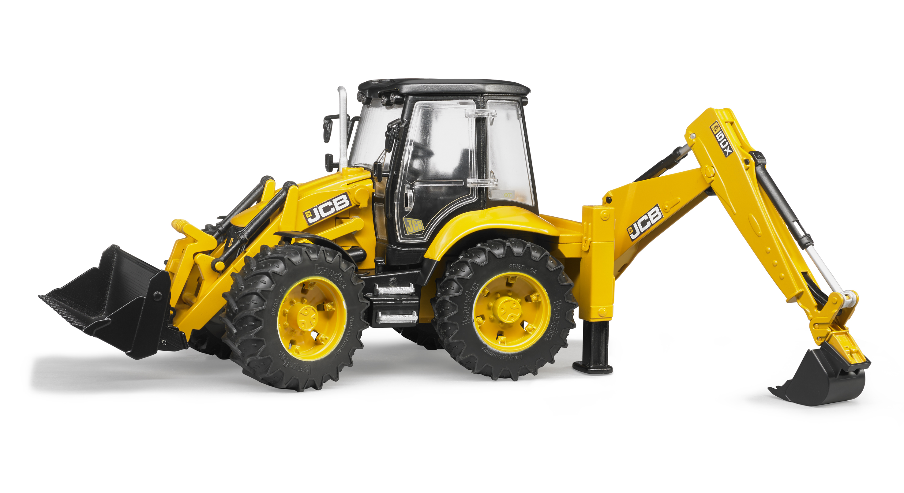 Bruder JCB 5CX Eco laadscheptraktor met graafarm, bestuurbaar