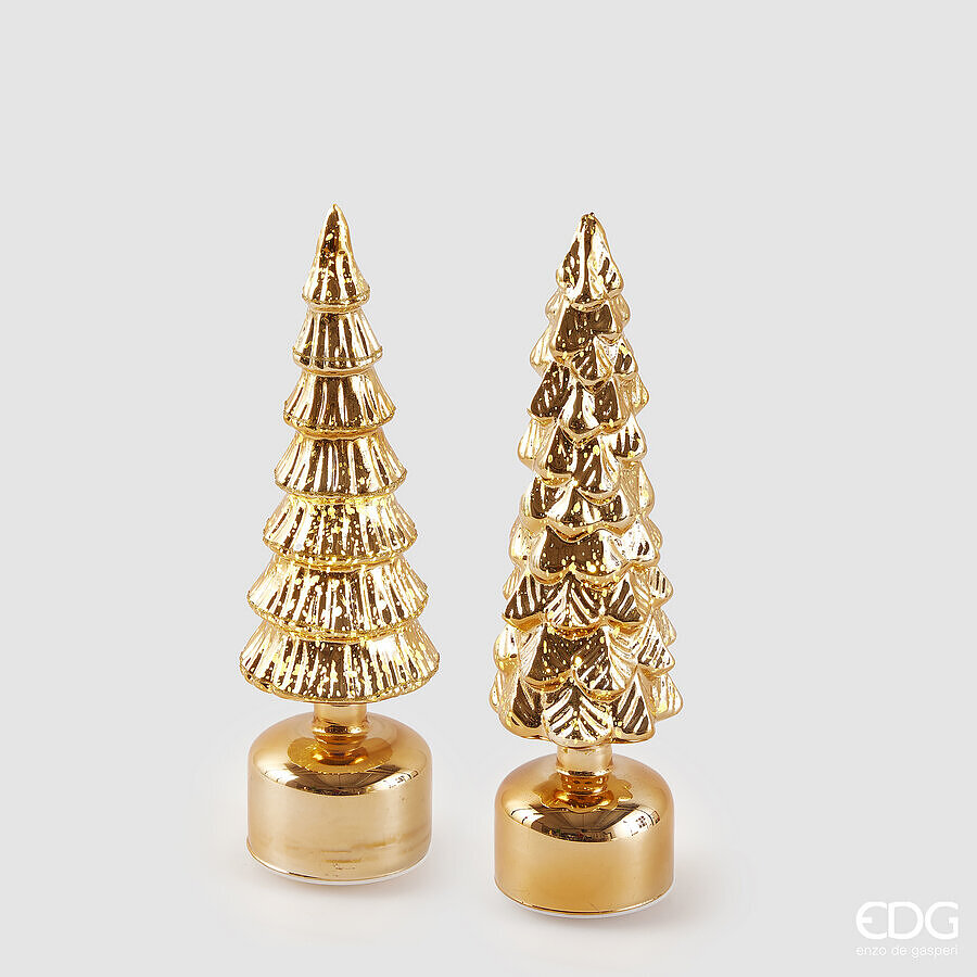 EDG Deco Kerstboom LED Pino Twist Gold 35cm - met Muziek en Beweging - op Batterijen (excl.) - assorti - prijs per stuk