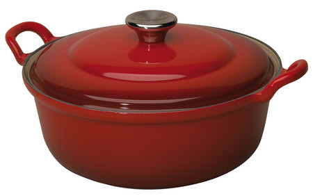 Le Creuset Braad-/Stoofpan Faitout Kersenrood 4.9l - Gietijzer - 28cm Rond