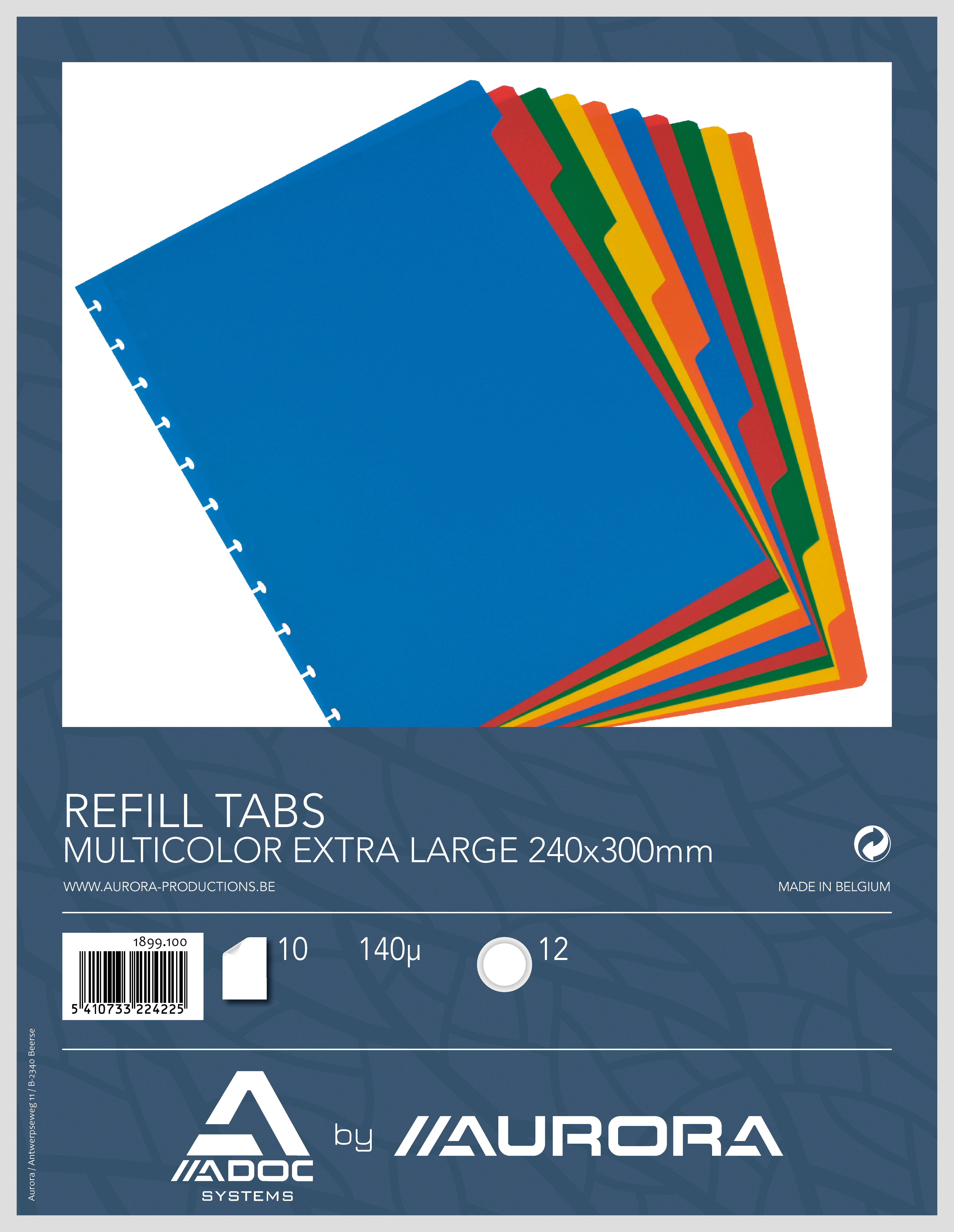 ADOC Refill Tabbladen Bind-Ex A4 Multi Color - 10 tabs