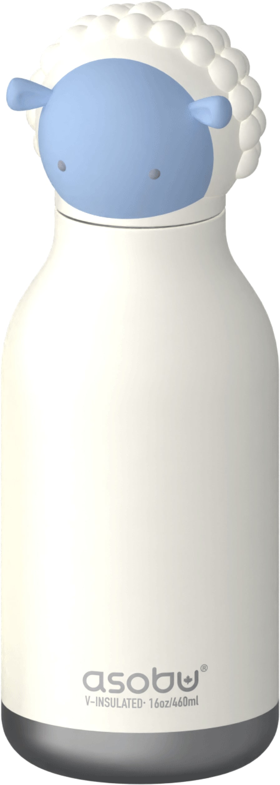 Asobu Isoleerfles Bestie 460ml Brie The Sheep - RVS - Double Wall - met Siliconen Rietje