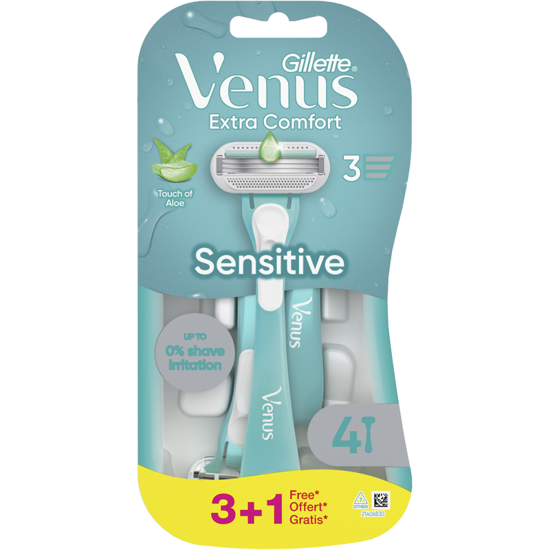 Venus Wegwerpscheermesjes Sensitive - 3+1 stuks