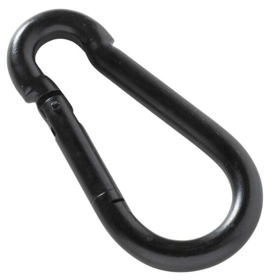 MACK 1 Karabijnhaak met Veer 10 x  100 mm Zwart