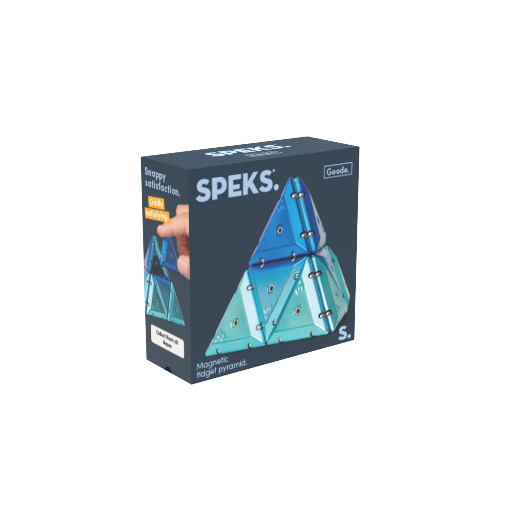 Speks Geode Pyramid Magnetic Fidget Sphere Chrome Cosmos - 9.5x9.4x3.7 cm - Blauw