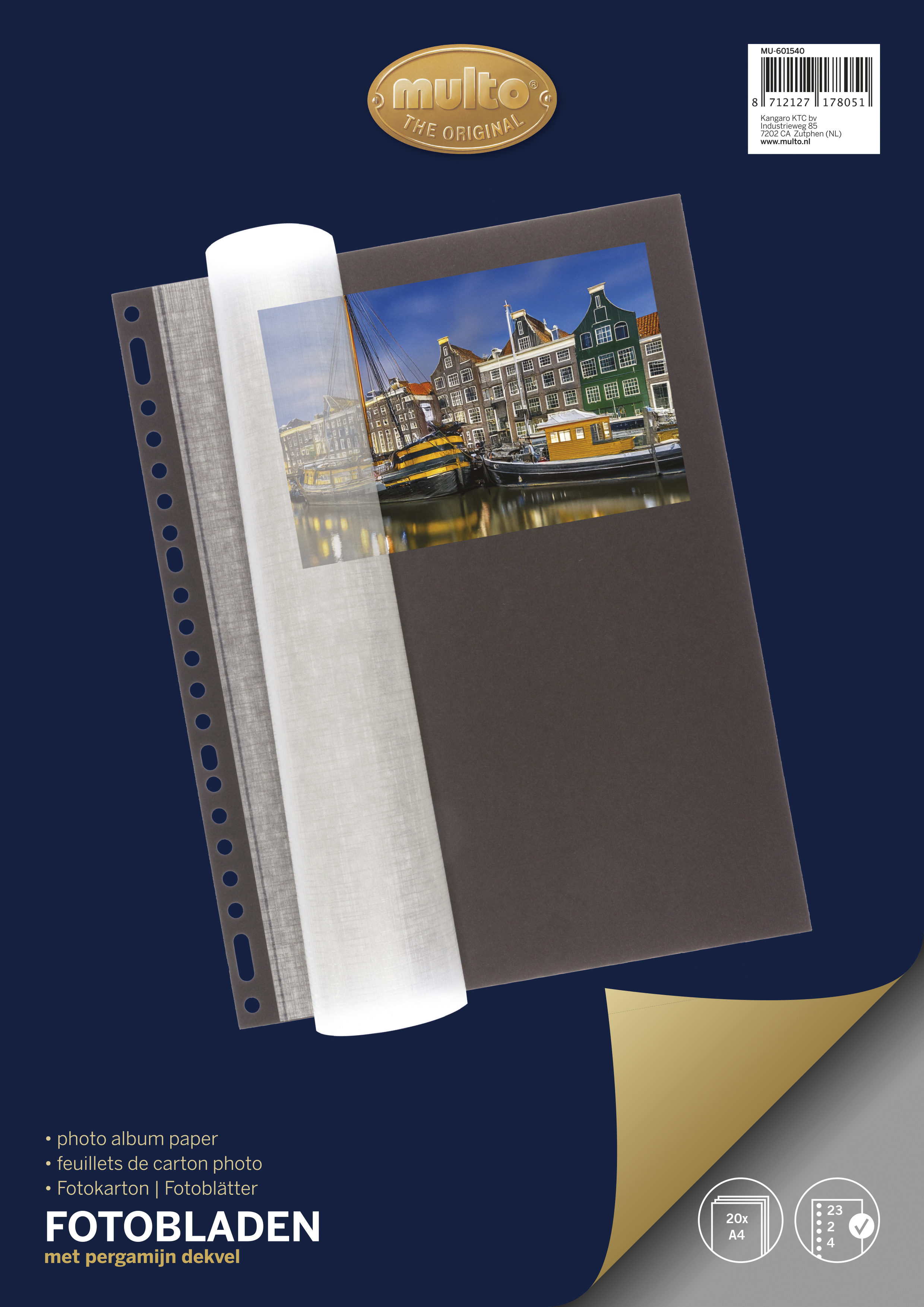 Multo Fotobladen A4 Zwart 20 stuks