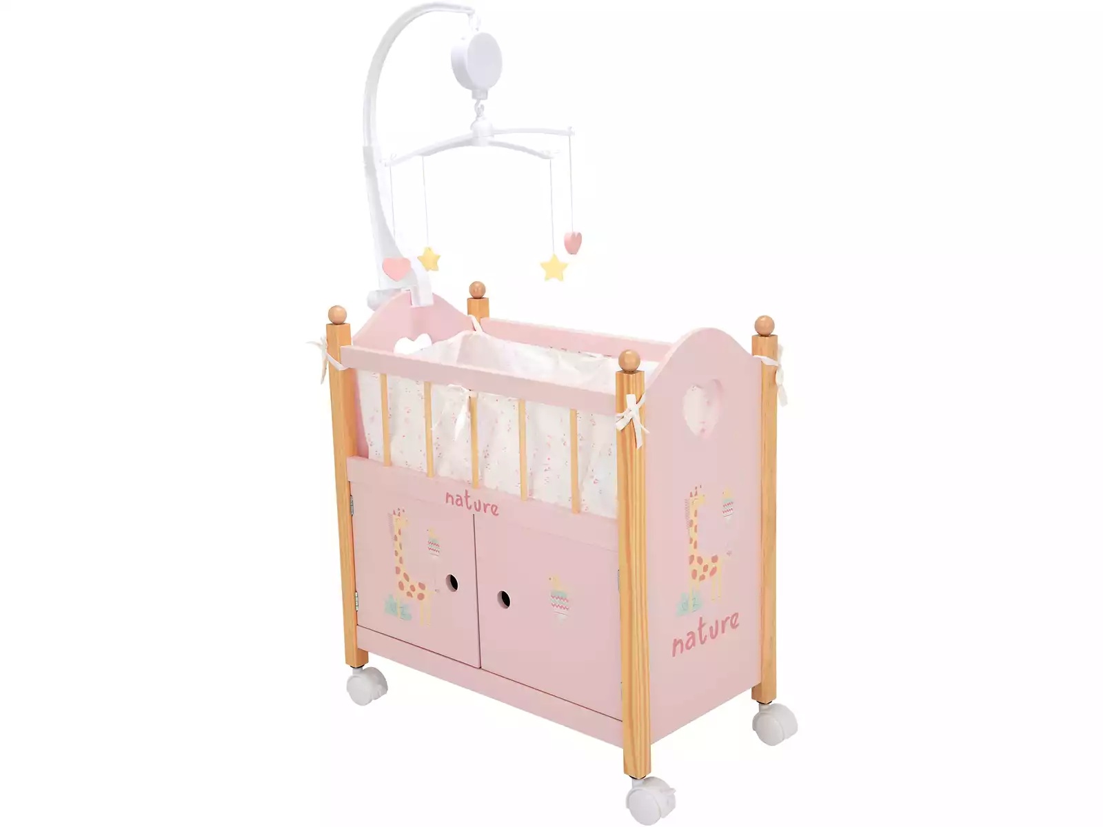 Arias Houten Poppenbedje met kast eronder,