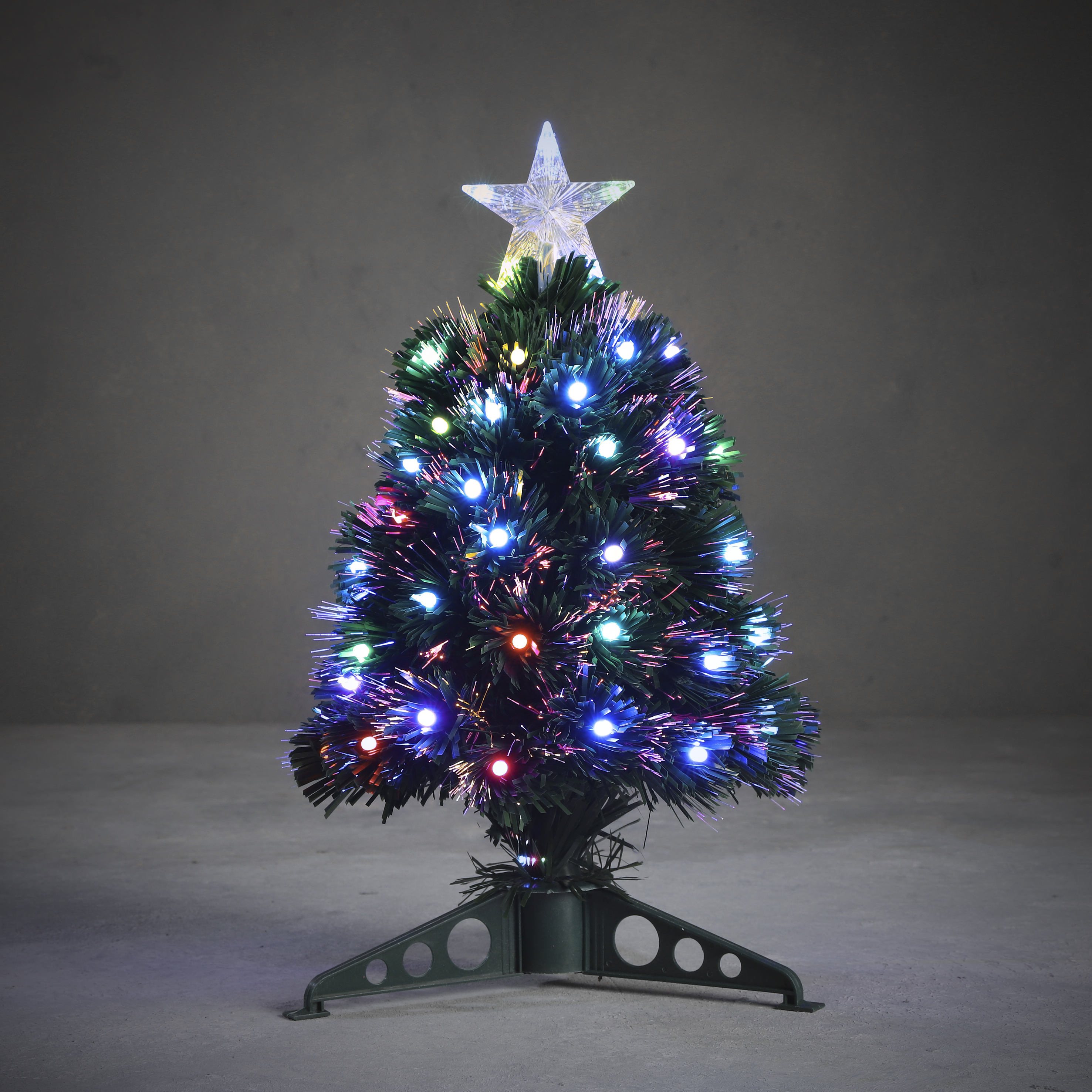 Kerstboom Mini Abbey LED Groen 45x25 cm - 45 Lights - Multicolor