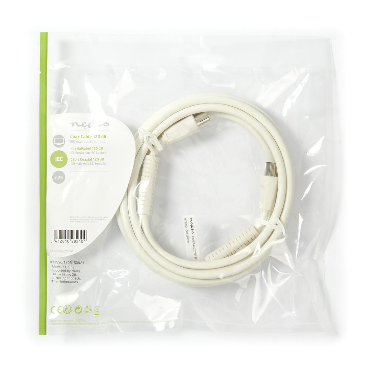 Nedis Coax kabel 120 DB coax Male