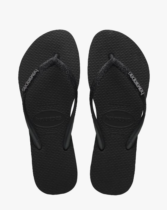 Havaianas Flip Flop Dames Slim Glitter Black/Black - maat 39/40