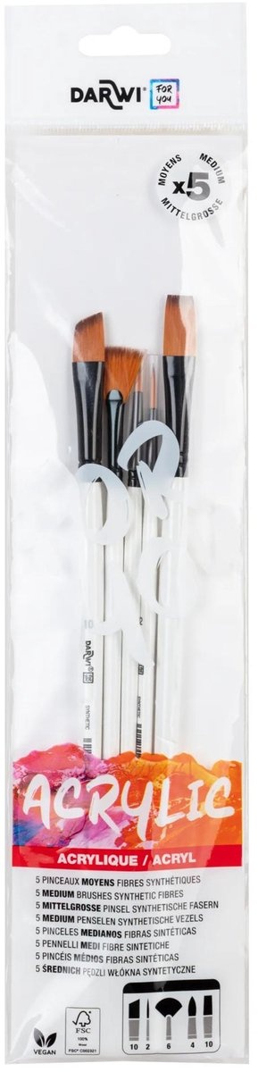 Darwi Acrylpenselen For You medium 5 stuks