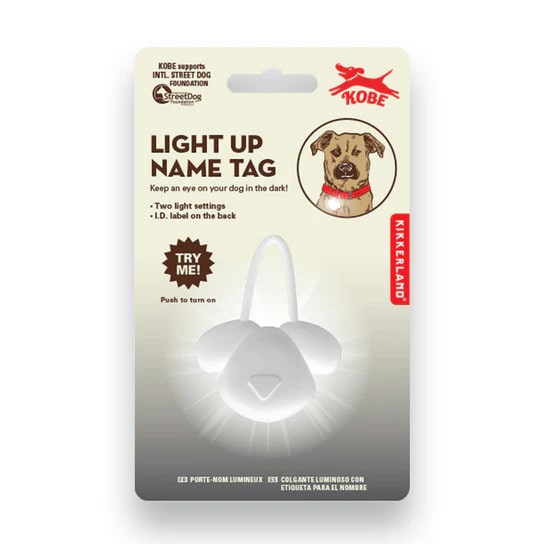 Kikkerland Dog LED Light Up Name Tag 5x6.6 cm | 32050967