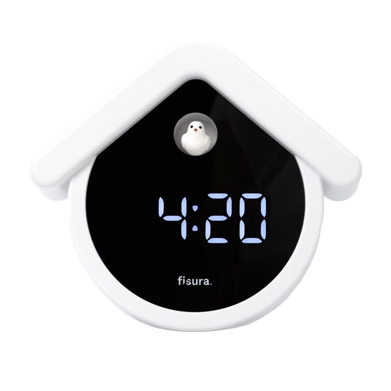 Fisura Alarmklok Digitaal Cuckoo Black and White