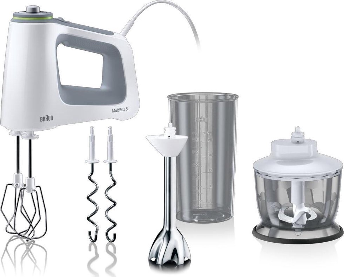 Braun Multimix 5, Handmixer 750 Watt 9 Snelheden + Turbo, met chopper4 in 1