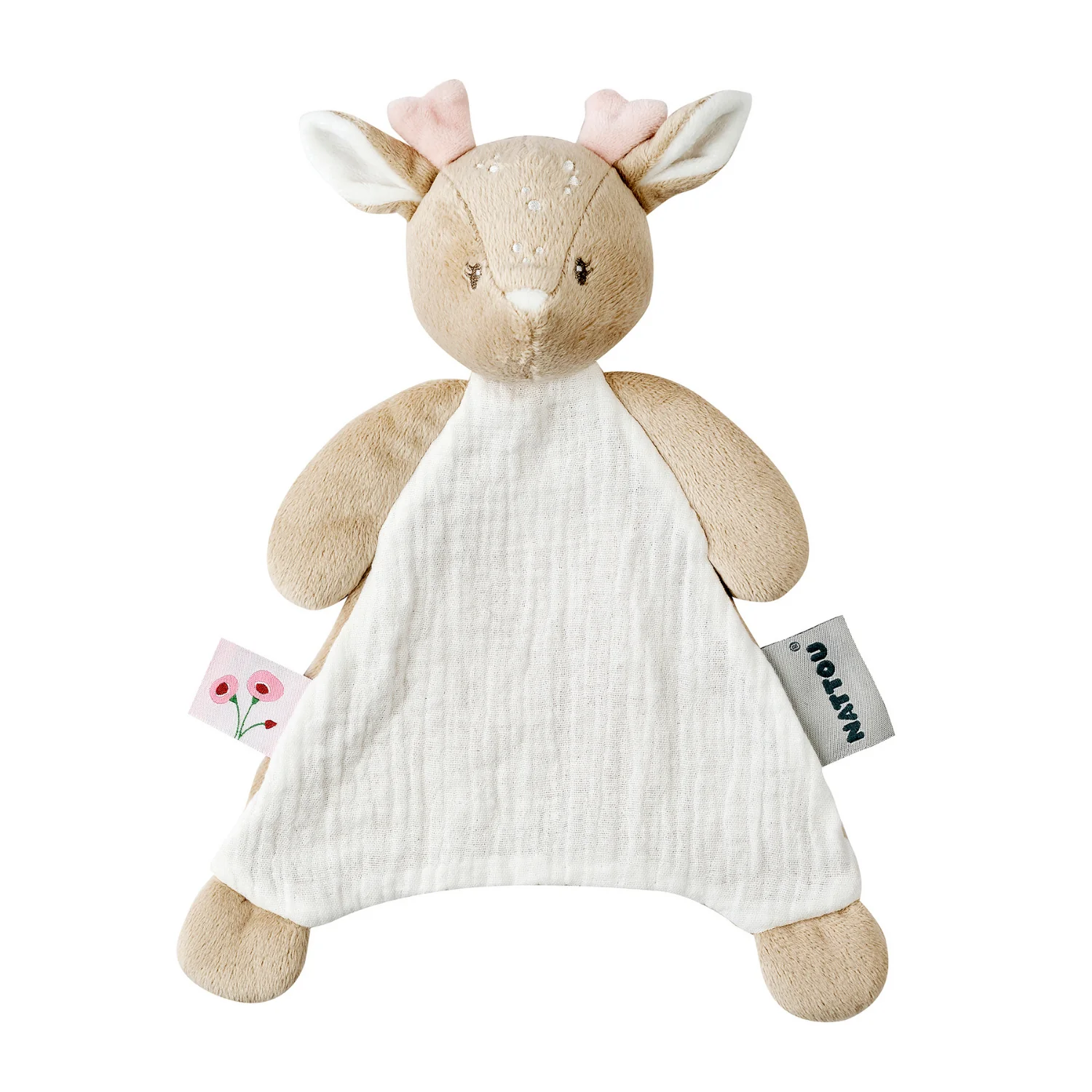 Nattou FanFan Knuffeldoekje Doudou Hertje Beige 25x20 cm