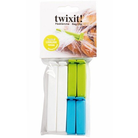 Twixit! Vershoudclips set 6 stuks - 4x6 cm/2x11 cm - Verschillende Kleuren in Set