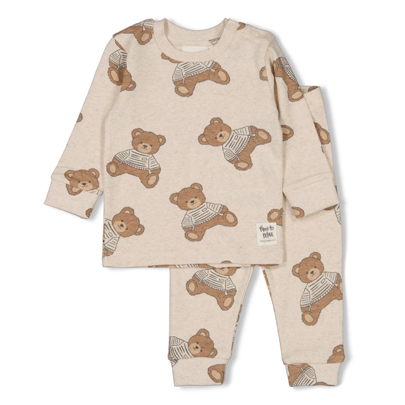 Feetje Premium Pyjama Kids Teddy Bear Offwhite melange