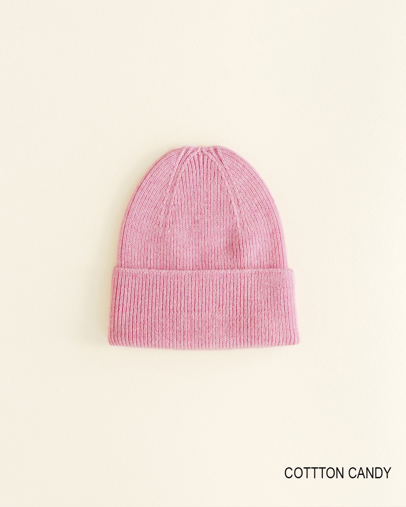 Hvid Muts Beanie Fonzie Newborn Cotton Candy