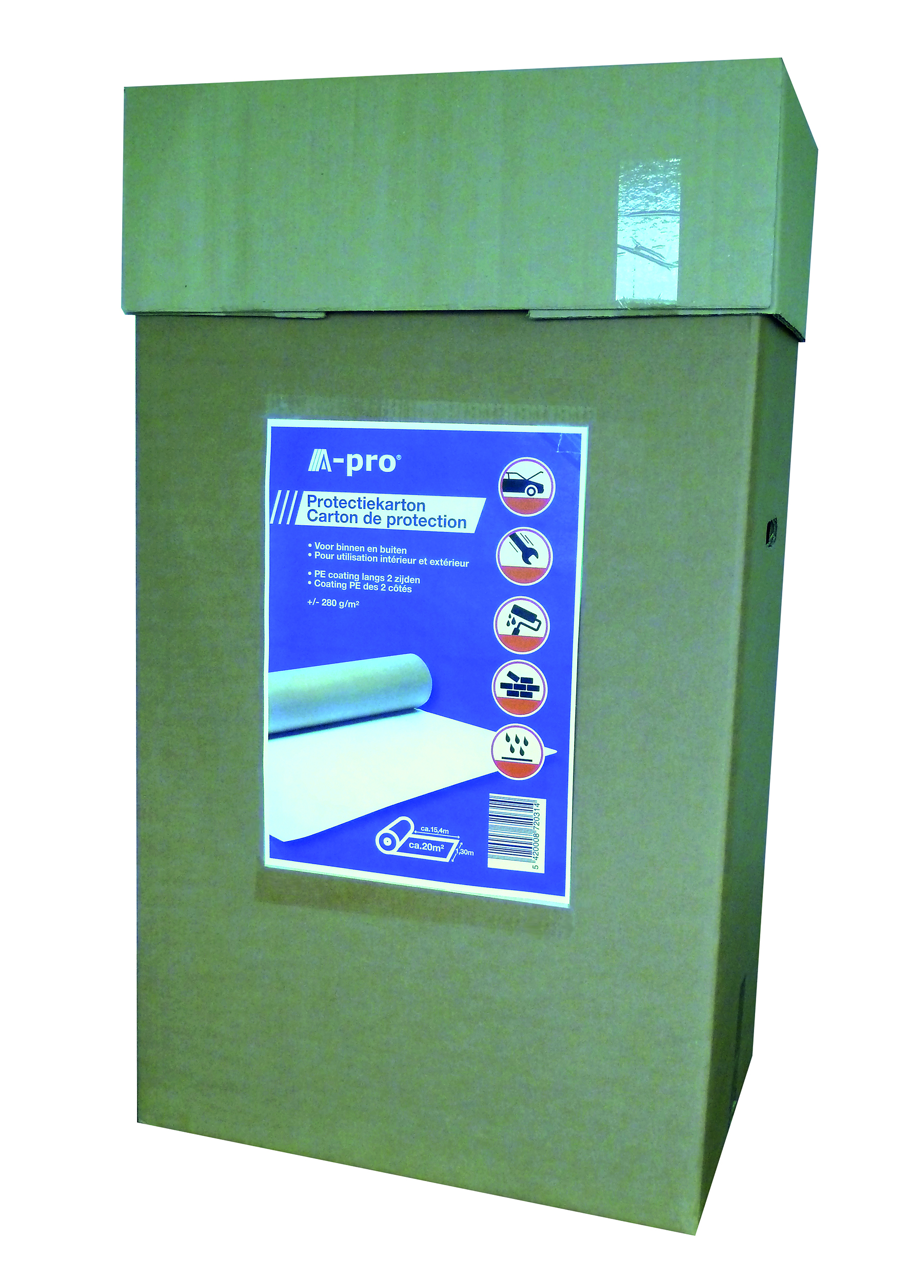 Protectiekarton Stucloper Licht 20m2 (15,4x1,3 m)