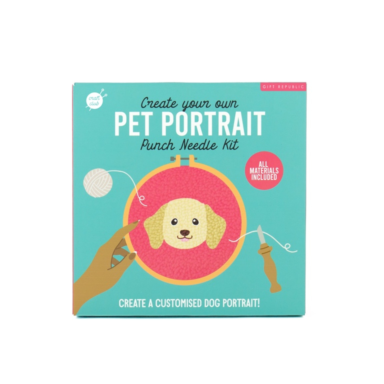 Gift Republic DIY Dog Punch Needle Kit - Borduurset
