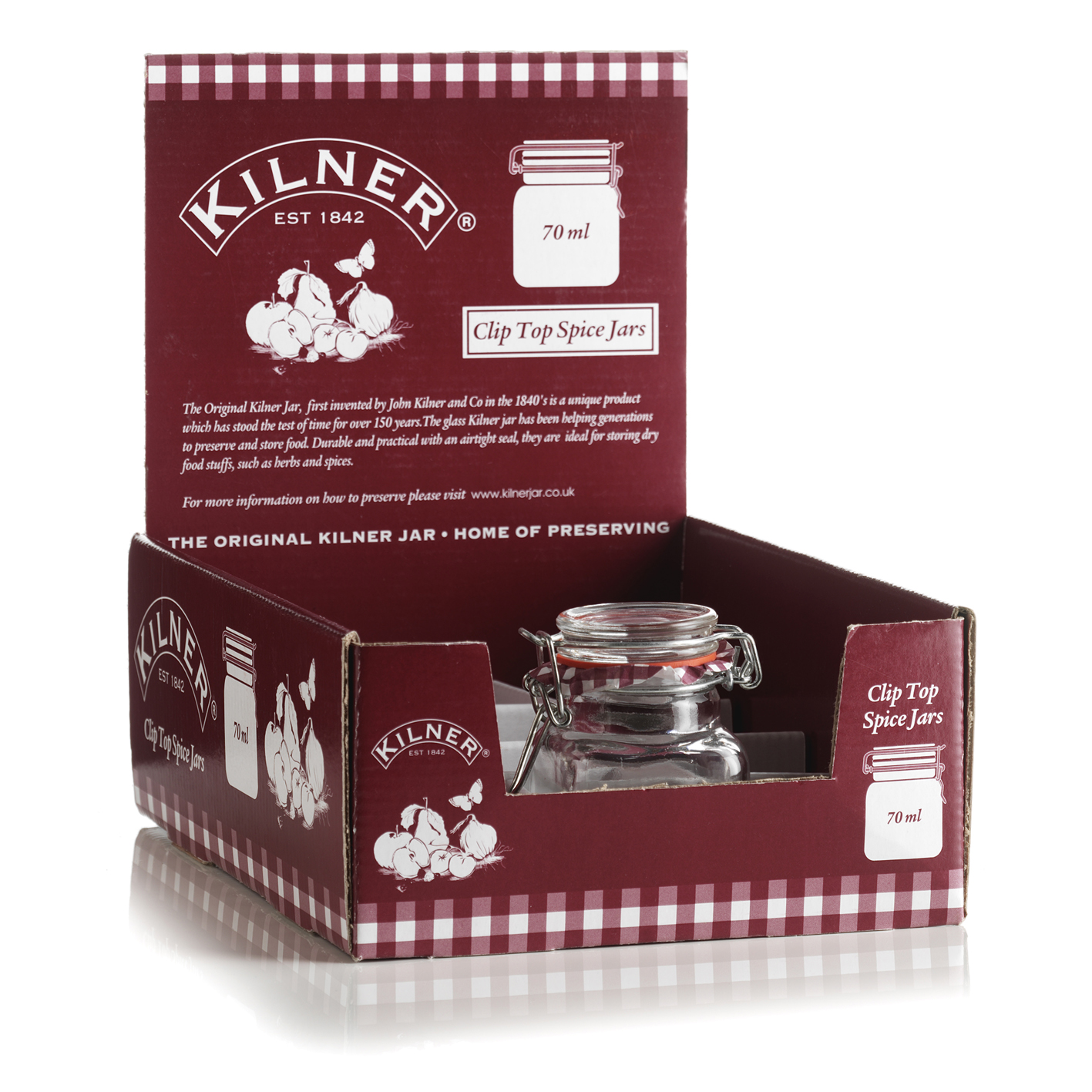 Kilner Kruidenpotje met Beugelsluiting 70ml - Luchtdicht Clipsysteem - 7.5x5x8 cm