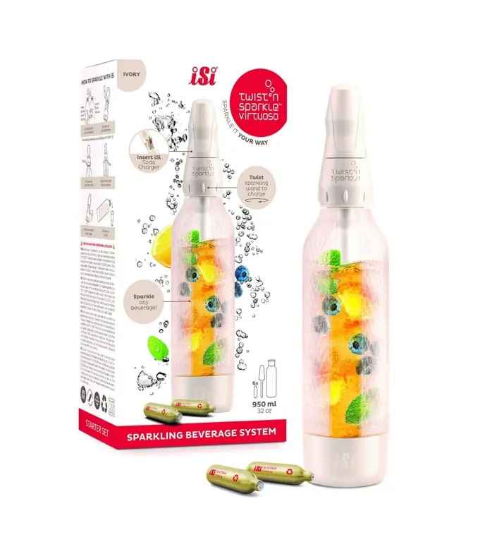 iSi Bruiswater Starterset Twist'n Sparkle Virtuoso Ivory 950ml