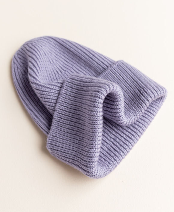 Hvid Muts Beanie Fonzie Newborn Lilac