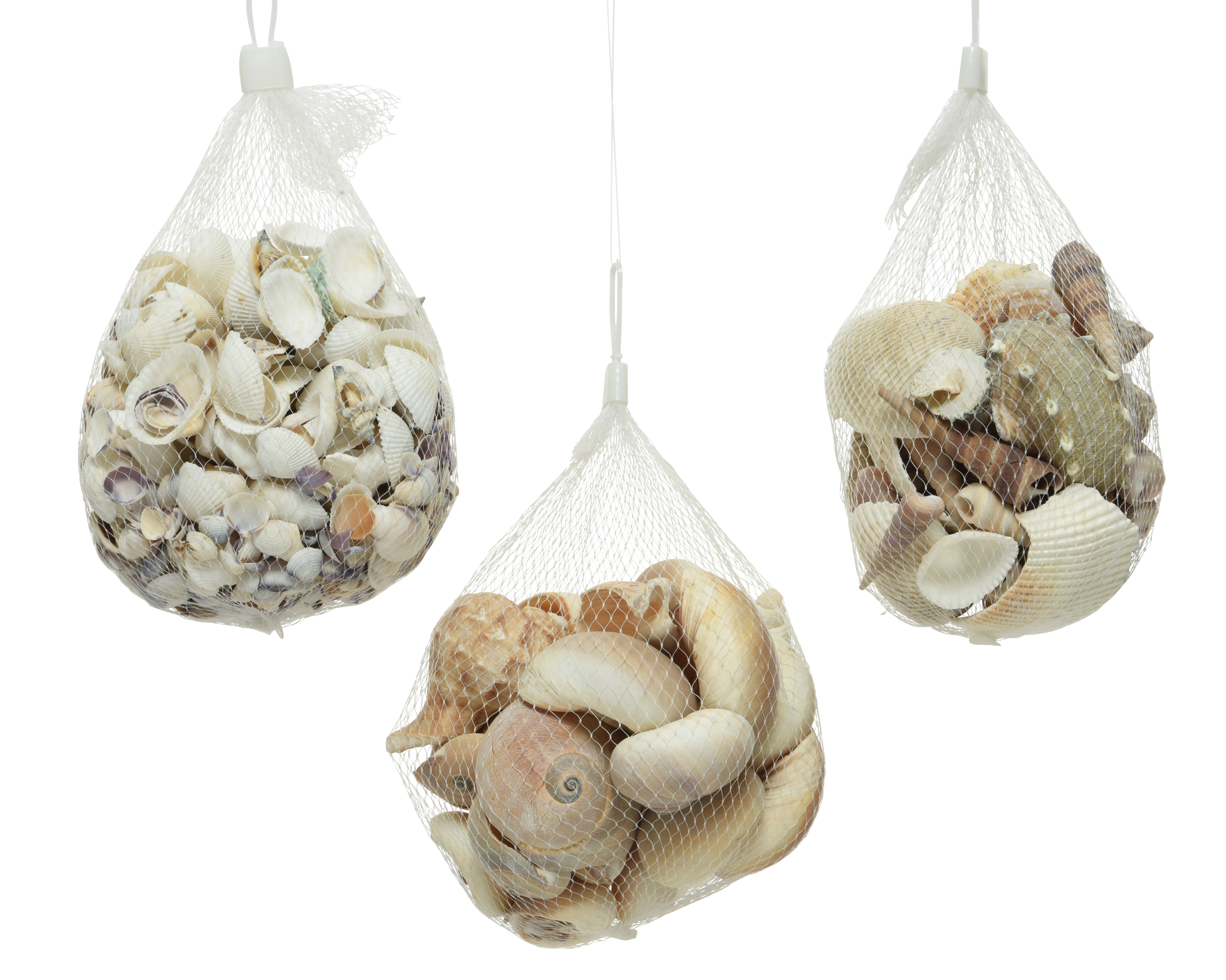 Schelpen in Netje - assorti - prijs per stuk