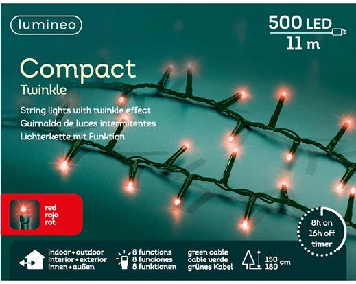 Kerstverlichting LED Compact Twinkle 11m - 500 Lights - Green/Red - In/Outdoor