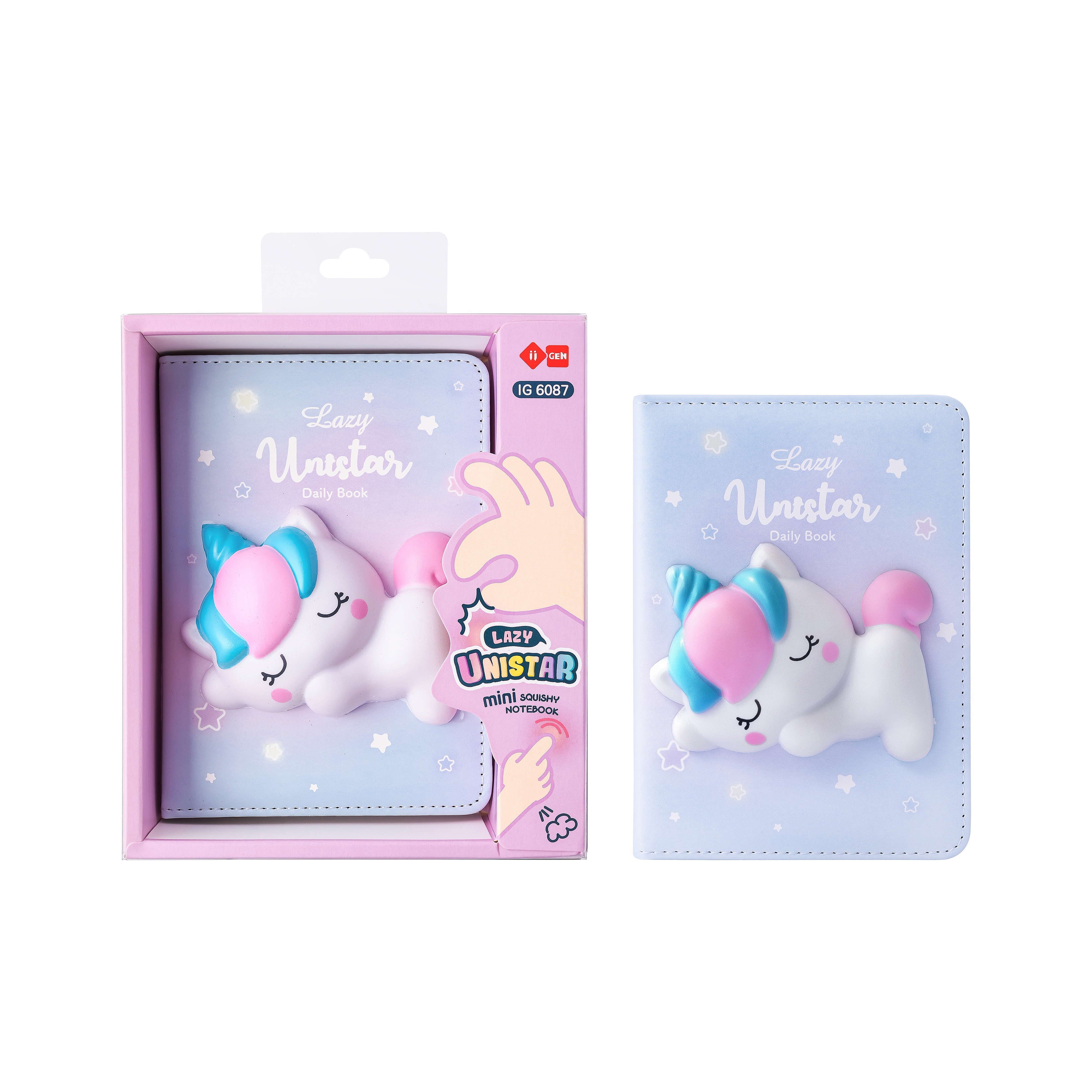 Lazy Stars Notebook Mini Squishy Unicorn 10.5x15.5 cm
