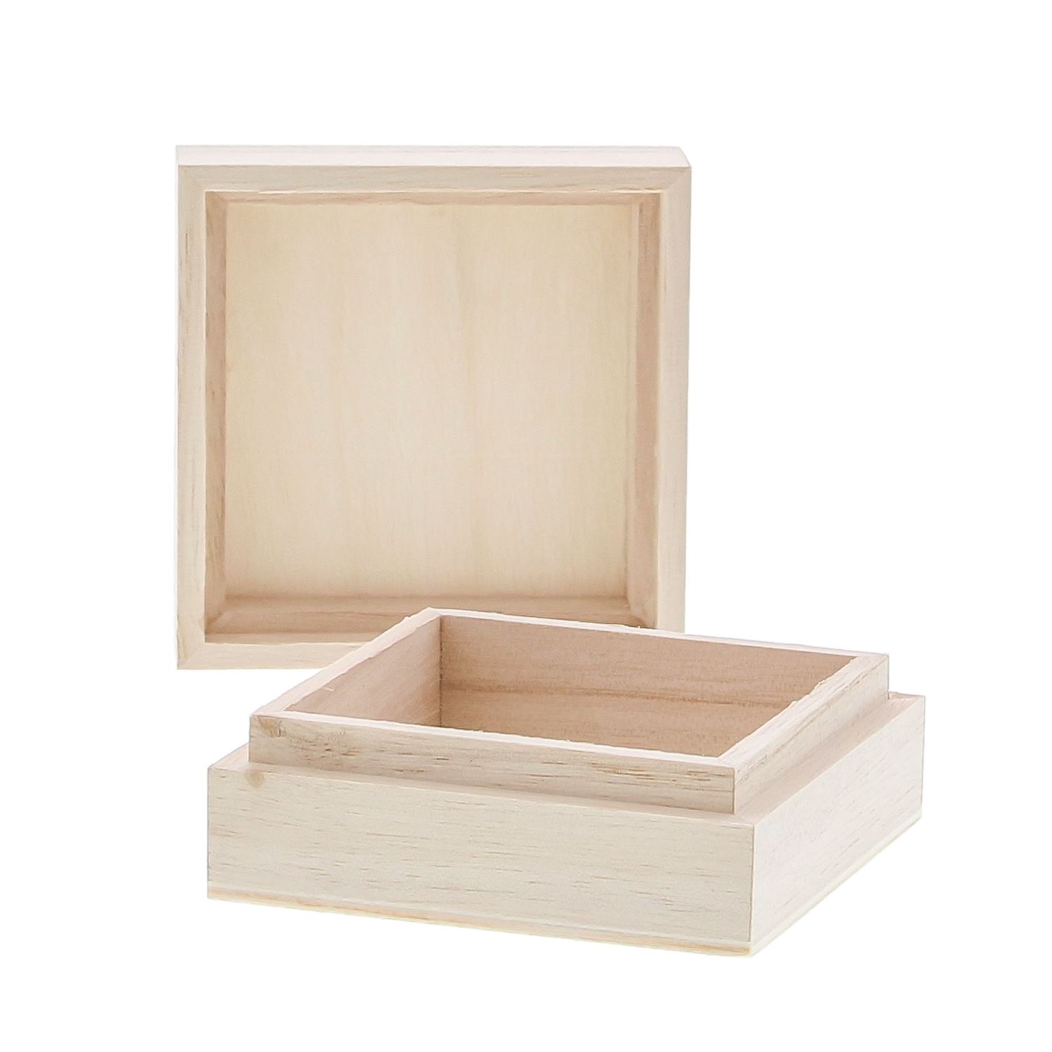 Houten Doos Vierkant 7x7 cm Naturel