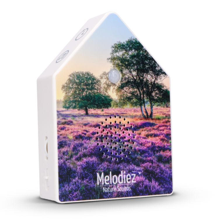 Melodiez Nature Box Deluxe Lavender Dawn - Box met Natuurgeluiden 40/80/120 sec. - 11x3.5x15 cm - met Bewegingssensor - op Batterijen (incl.)