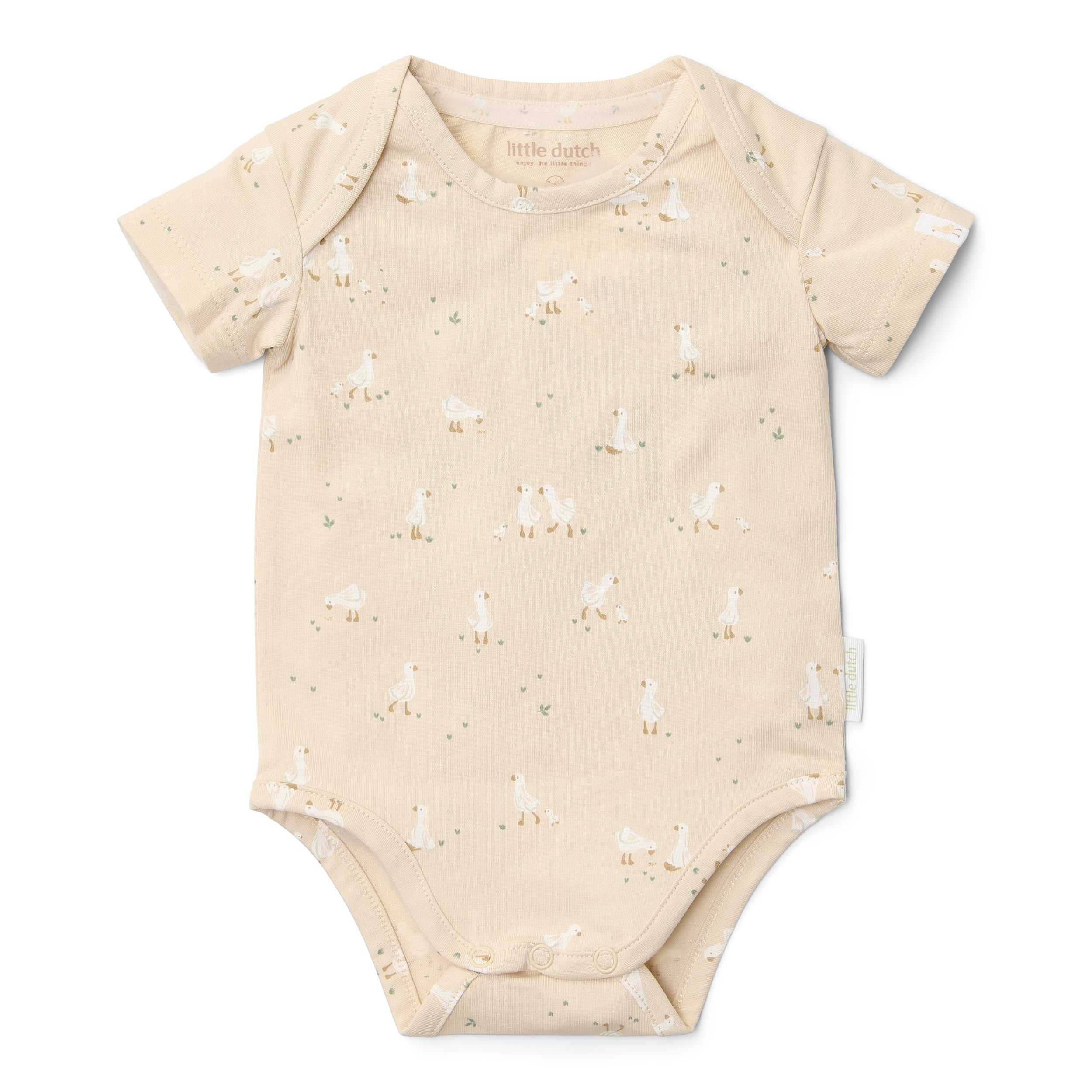 Little Dutch Romper Nb Unisex Km Little Goose Beige - 68
