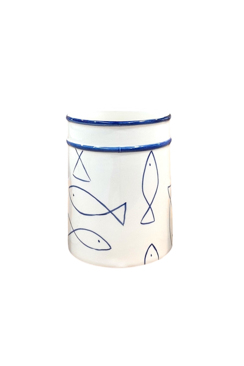Val Pottery Wijnkoeler Wine Chiller 14x20 cm - Fish - Handgemaakt Keramiek