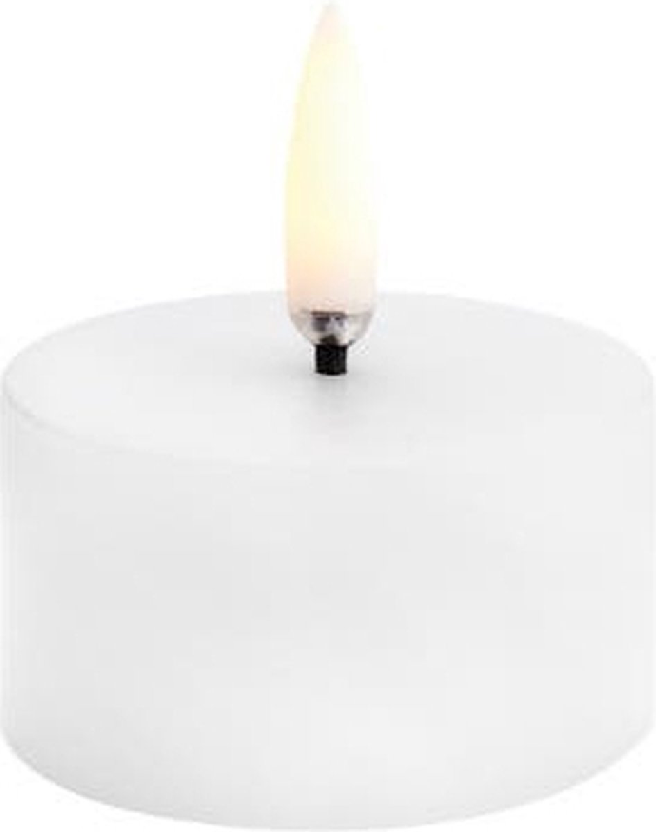Uyuni Lighting LED Kaars Pillar Smooth Nordic White 5x2.8 cm - excl. Batterij