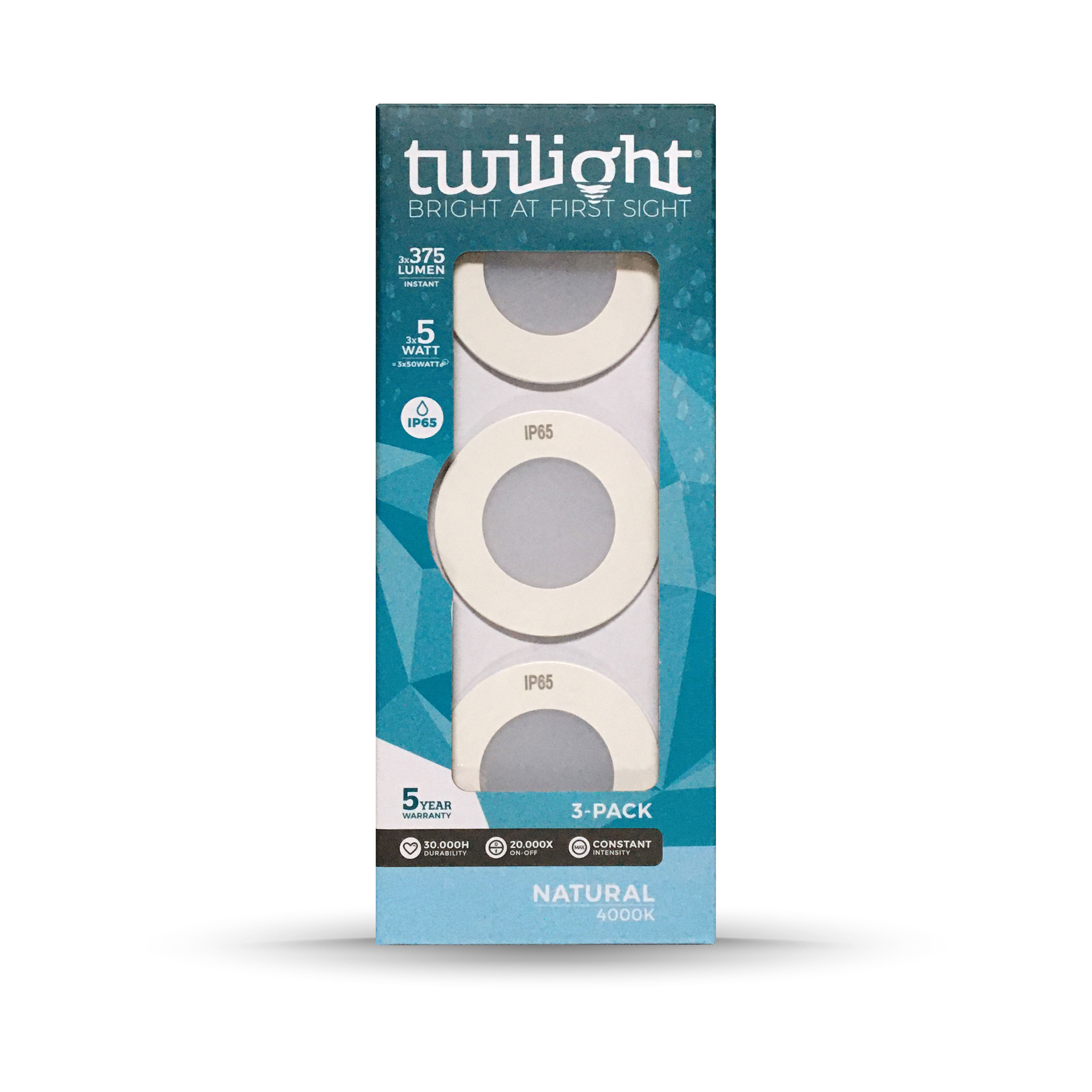 Twilight Inbouwspot GU10 IP65 Wit 3x 5W 375 Lumen 4000K geintegreerde LED