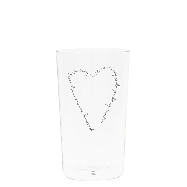 Bastion Collections Waterglas Heart Sunshine 450ml - Tumbler L - 8.5x14 cm Bastion Collections Waterglas Heart Sunshine 450ml - Tumbler L - 8.5x14 cm