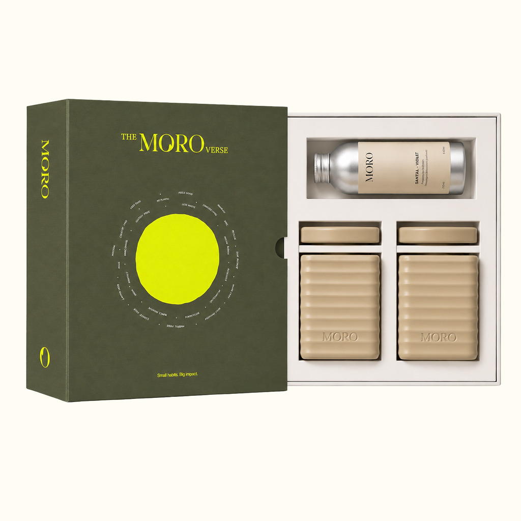 Moro Set Home Essentials Book Santal & Violet - Geurkaars & Diffuser