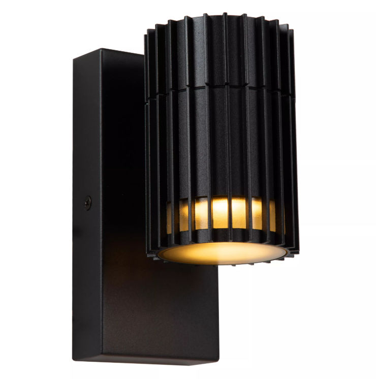 Lucide Timbala Wandspot Buiten Enkel Zwart 1x GU10 IP44 Essential