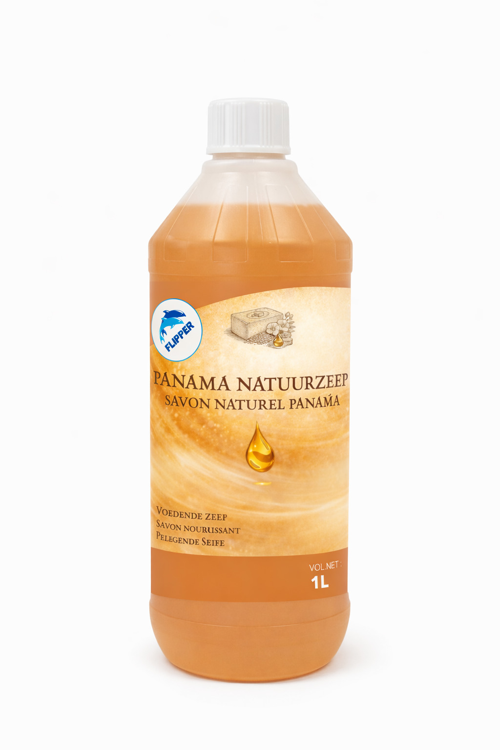 Flipper Natuurzeep Panama 1l - Authentieke Bruine Zeep