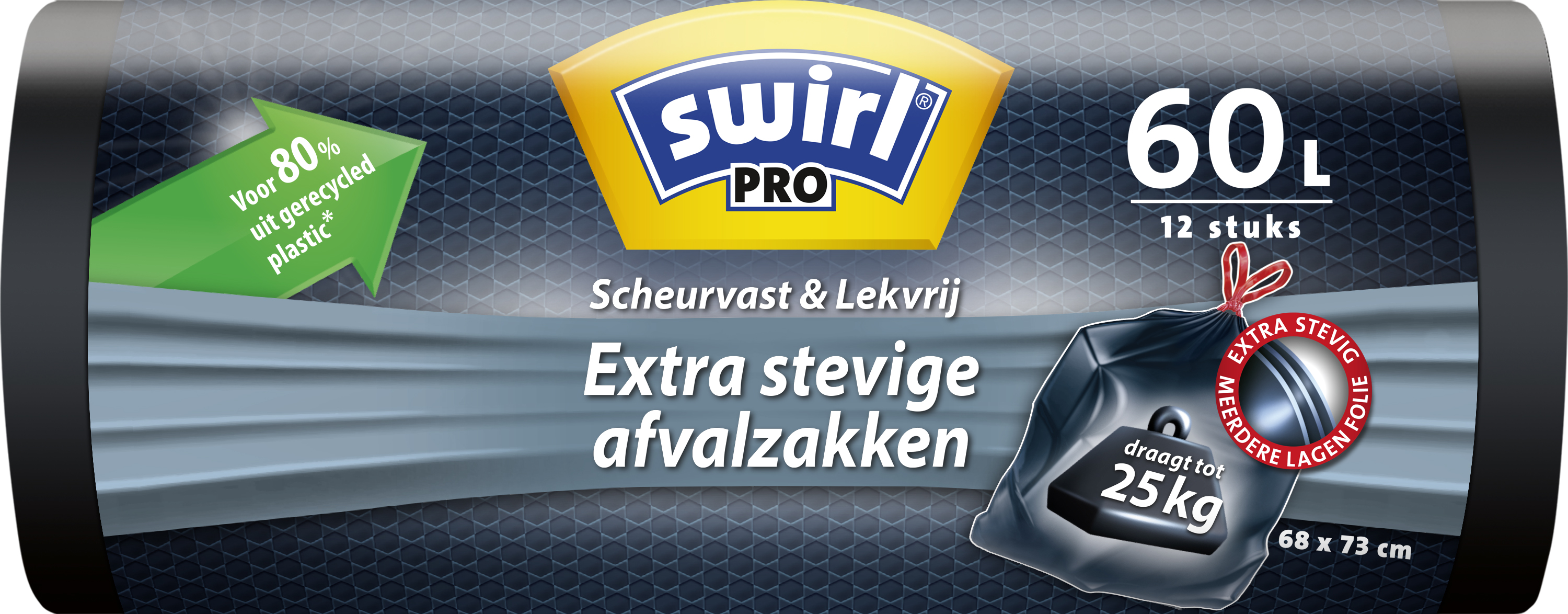 Swirl Afvalzakken Pro Extra Stevig 60 l - 12 stuks
