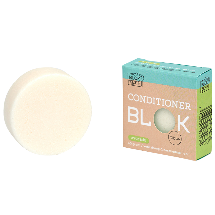 Blokzeep Conditioner Bar Avocado 60 g - Droog en Beschadigd Haar
