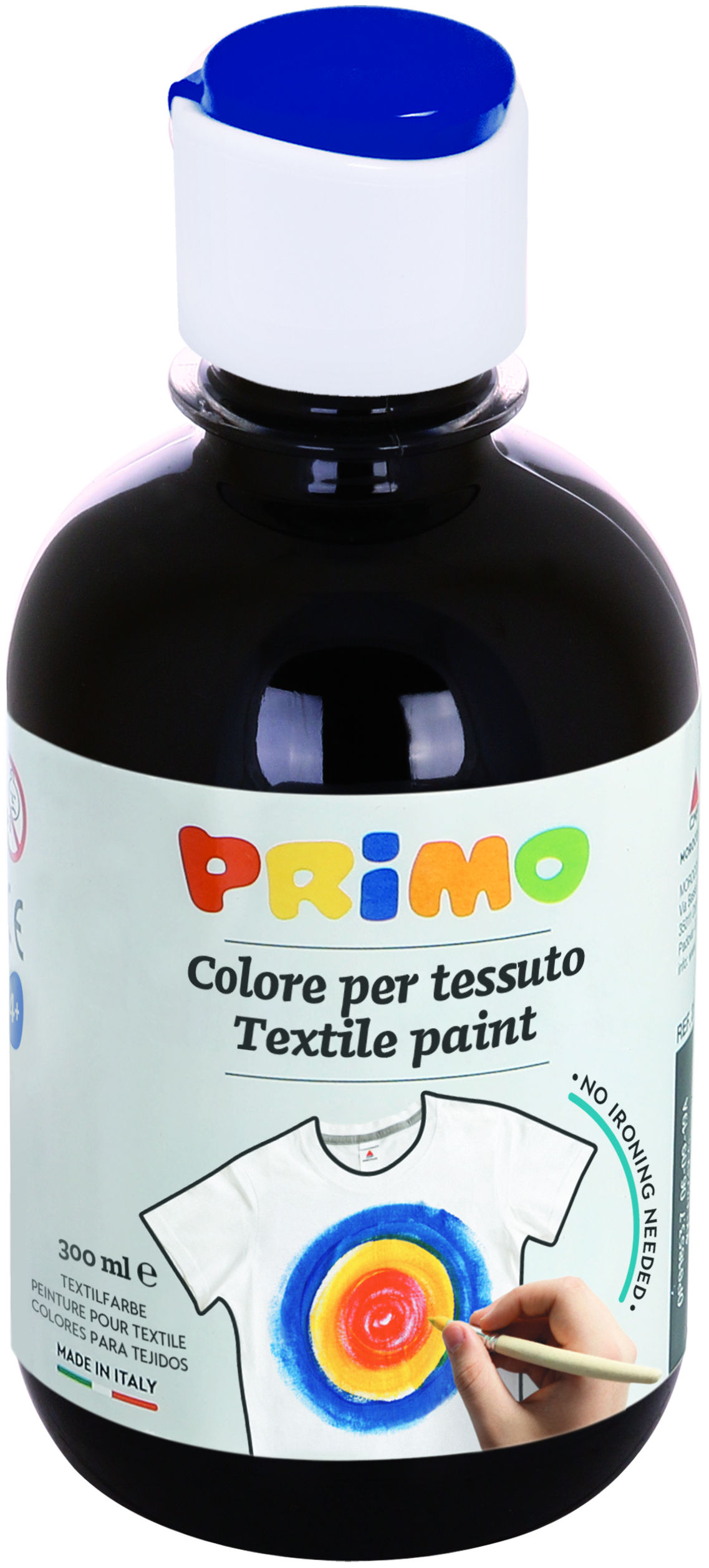 Primo Textielverf Acryl Zwart Fles 300ml met Doseerdop