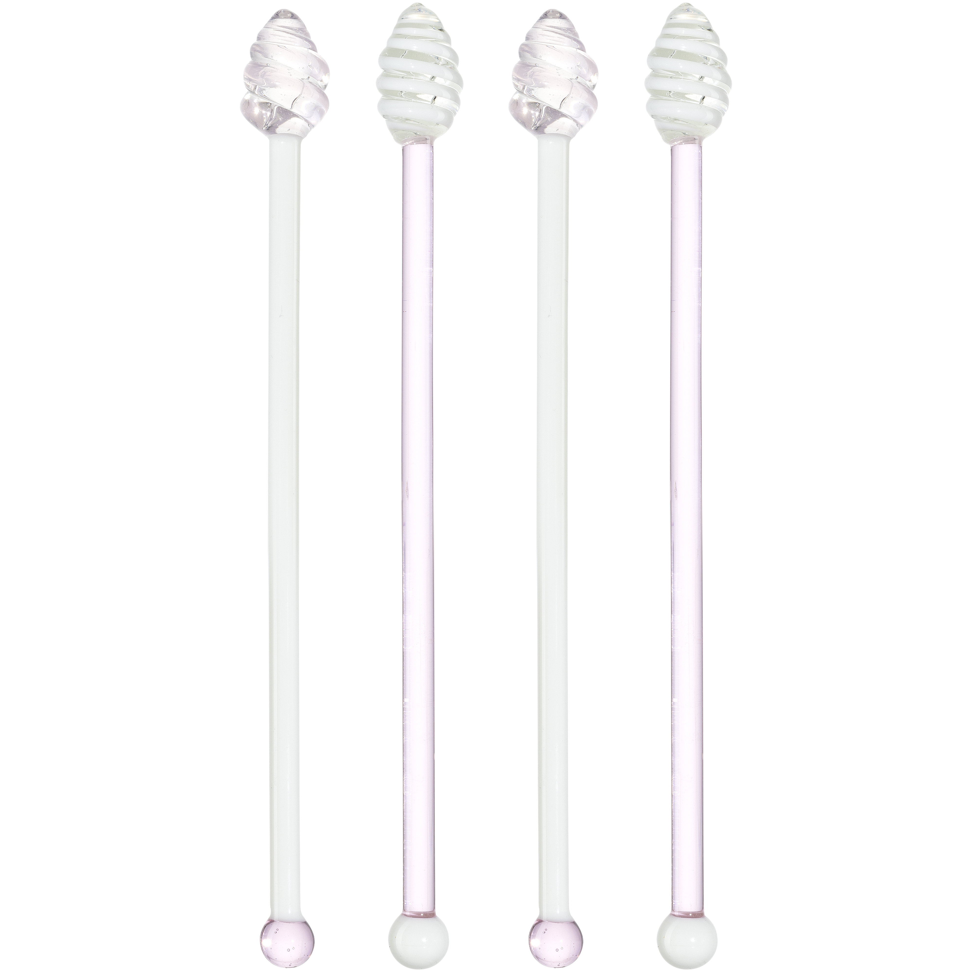 Leonardo Roerstaafjes Puccini 20cm set 4 stuks - Roze/Wit